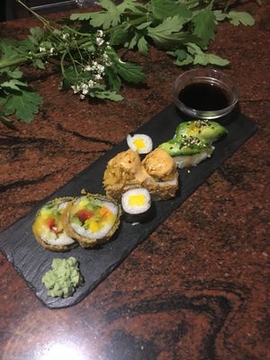 Vegan sushi! at El Jardin de los Dragones in Murcia