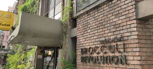 Outside signage at Broccoli Revolution - Sukhumvit Rd in Bangkok
