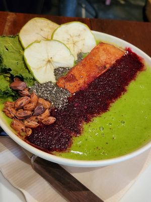 Smoothie bowl with dehydrated fruits... A little weird imo at Broccoli Revolution - Sukhumvit Rd in Bangkok