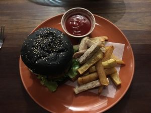 Veggie burger  at Broccoli Revolution - Sukhumvit Rd in Bangkok
