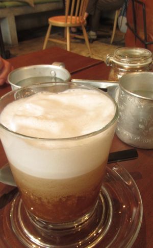 Almond latte at Broccoli Revolution - Sukhumvit Rd in Bangkok