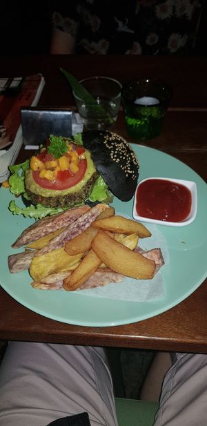 charcoal burger  at Broccoli Revolution - Sukhumvit Rd in Bangkok