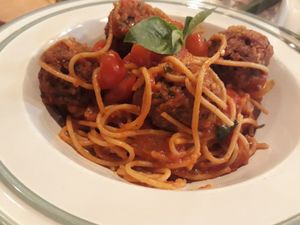 Spaghetti with quinoa balls at Broccoli Revolution - Sukhumvit Rd in Bangkok