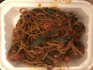 Amazing pasta with “ meat balls” the best takeaway I ever had!! at Broccoli Revolution - Sukhumvit Rd in Bangkok