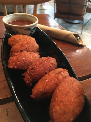 burmese yellow lentil fritters at Broccoli Revolution - Sukhumvit Rd in Bangkok