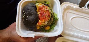 Broccoli charcoal burger at Broccoli Revolution - Sukhumvit Rd in Bangkok