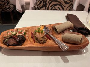 Vegan tasting menu for 1 - first course  at Le Nil Bleu in Montreal