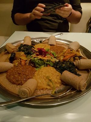 Vegan tasting platter at Le Nil Bleu in Montreal