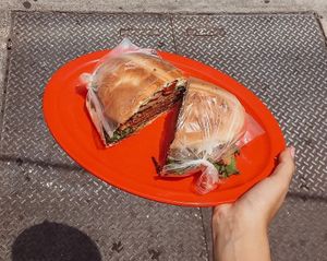 Torta de milanesa  at Gatorta - Food Stand in Mexico City
