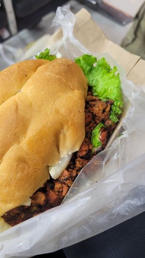 Tortas Pastor (Seitan Sandwich ) at Gatorta - Food Stand in Mexico City