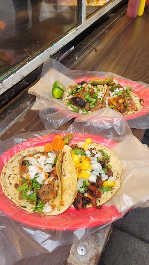 Tacos Pastor, Salchicha & Milanesa at Gatorta - Food Stand in Mexico City