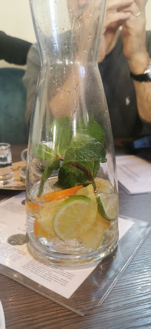Water with mint, lime, lemon, orange at Forky's - Jakubské Nam. in Brno