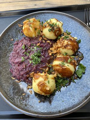 Dumplings with sauerkraut   at Forky's - Jakubské Nam. in Brno