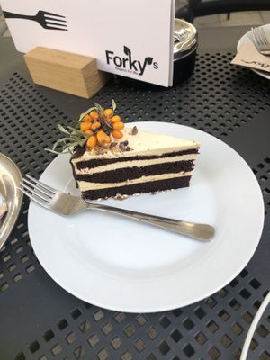 Delicious cake too!!   at Forky's - Jakubské Nam. in Brno