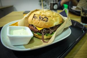 french burger with mayo at Forky's - Jakubské Nam. in Brno