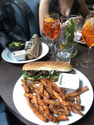 Seitan baguette and tortilla kebab. at Forky's - Jakubské Nam. in Brno