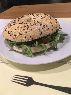 Bagel with seitan at Forky's - Jakubské Nam. in Brno