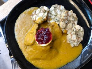 baked seitan with bread dumplings  at Forky's - Jakubské Nam. in Brno