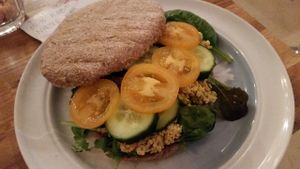 Eggleston tofu salad sandwich at Video Video in Copenhagen