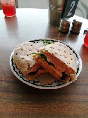 Chickn' panini at The Alkaline Cafe in Albany