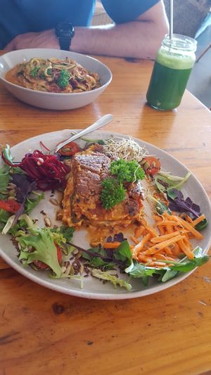 Vegan lasagne at The Alkaline Cafe in Albany