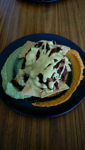 Vegan nachos. They were amazing! at The Alkaline Cafe in Albany