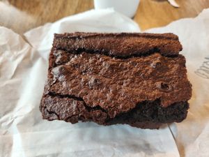Vegan and gluten free brownie at Sleepy Monk Coffee Roasters in Cannon Beach