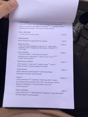 Menu at Pfefferminzje in Koblenz