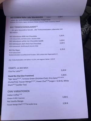Menu at Pfefferminzje in Koblenz