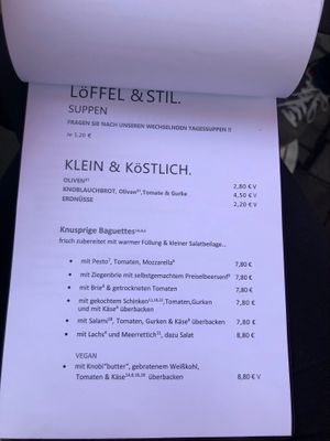 Menu at Pfefferminzje in Koblenz