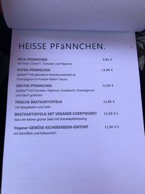 Menu at Pfefferminzje in Koblenz