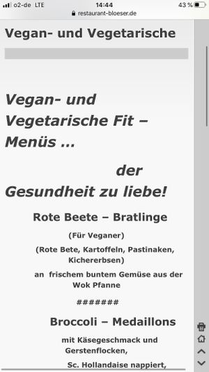 Menü at Bloeser in Dahme