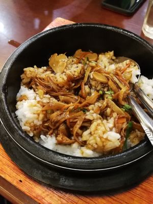 mushroom rice at Qing Xiang Vegetarian in Miri