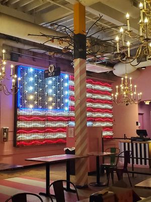 Inside seating at Voodoo Doughnuts - E 6th St in Austin