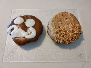 Maple cream and PBJ. Very, very good. at Voodoo Doughnuts - E 6th St in Austin