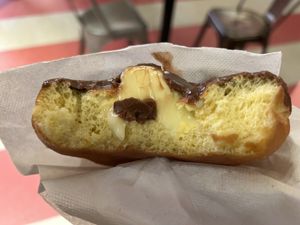 Inside the Portland cream.   at Voodoo Doughnuts - E 6th St in Austin