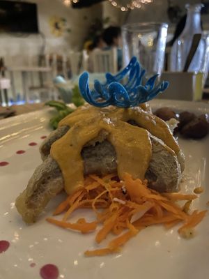 Camarones de seitán tropical  at Mi Dulce Jacalito in Mexico City