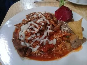 Chilaquiles con fajitas at Mi Dulce Jacalito in Mexico City