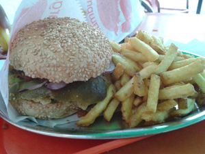 Vegan burger at Yellow Sunshine in Berlin