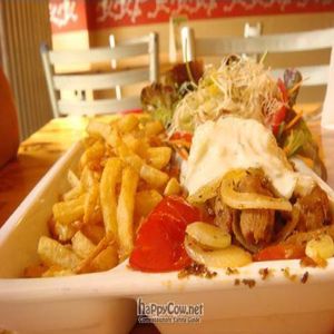 Gyros with Salad Side including French Fries (only 5 euros) at Yellow Sunshine in Berlin