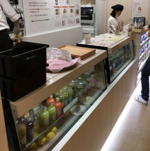 juices, smoothies, salads at Ginza Raw Life Cafe in Tokyo