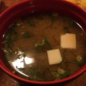 ";missoshiro"; soup with tofu at Lapamaki - Ipanema in Rio De Janeiro