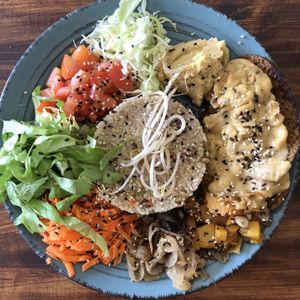 Seitan plate  at Vegan Wraps in Montevideo