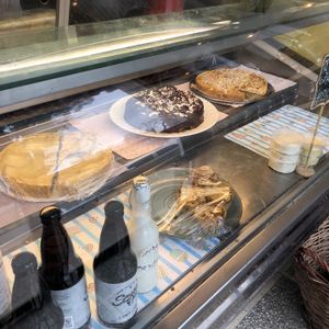 Dessert case at Vegan Wraps in Montevideo