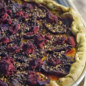 Vegan pizza at Vegan Wraps in Montevideo