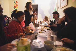 now we have a nice tables! at Vegan Wraps in Montevideo