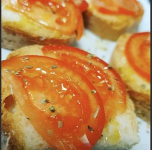 Bruschette at La Mensa del Conte in Pienza