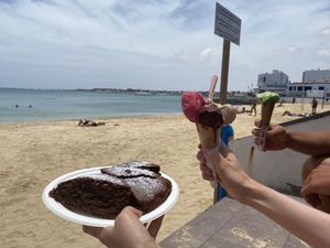 Ice cream from place next door  at H2O Juice Bar & Vegan Cafe in Fuerteventura