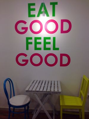 Indoor seats at H2O Juice Bar & Vegan Cafe in Fuerteventura