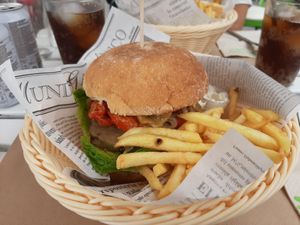 volcano burguer at H2O Juice Bar & Vegan Cafe in Fuerteventura